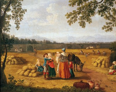 Royal family reaping on Carditello Estate by Jacob Philippe Hackert