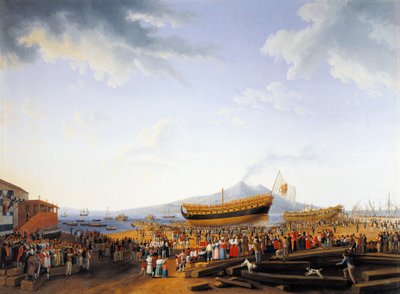 The Castellammare di Stabia Shipyard by Jacob Philippe Hackert
