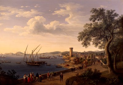 The Port of Gaeta, the Pier and the Fortress by Jacob Philippe Hackert