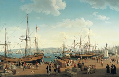 View of the Port of Messina, from the Palazzo del Senato by Jacob Philippe Hackert