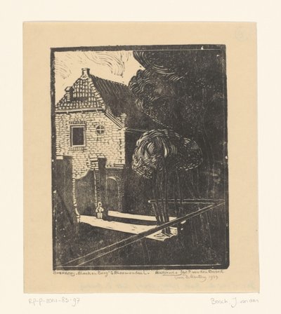Farm Beek and Berg in Bloemendaal by Jacob Pieter van den Bosch (signed by artist)
