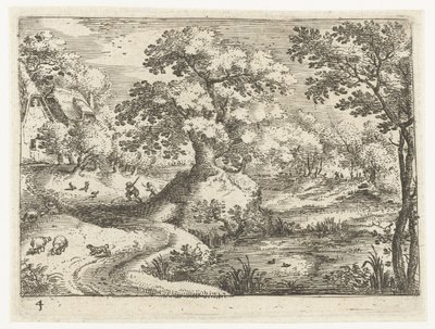 Landscape with Travelers Near Houses by Jacob Savery (I)