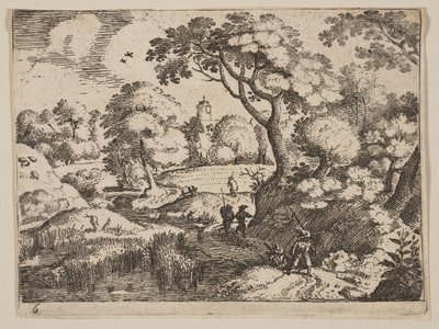 Path between Swamp and Wooded Bank, from Landscapes by Jacob Savery I