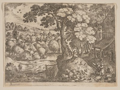Tavern to Right of a Path, from Landscapes by Jacob Savery I