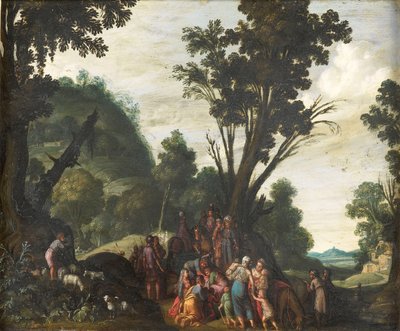 The Meeting of Jacob and Esau (Genesis 33) by Jacob Symonsz Pynas (attributed to)