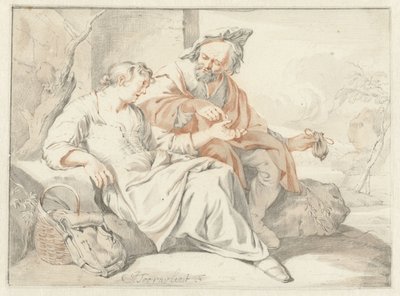 Seated Woman Receiving Money from a Man by Jacob Toorenvliet