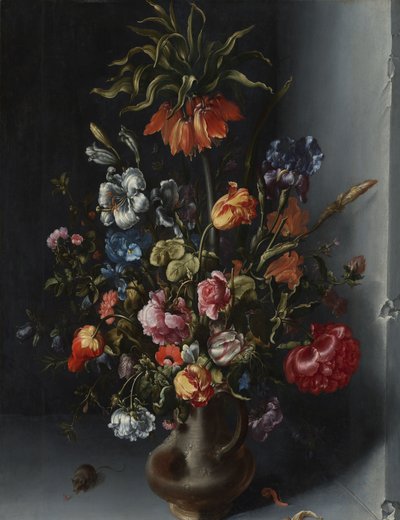 Flower Still Life with a Crown Imperial in a Stone Niche by Jacob Vosmaer (signed by artist)