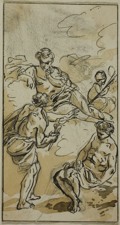 Goddess Appearing to Two Figures by Jacob Wilhelm Mechau