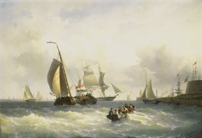 Anchorage at Bremerhaven by Jacob Willem Gruyter