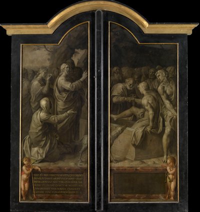 The Raising of Lazarus (closed outer panels) by Jacob de Backer