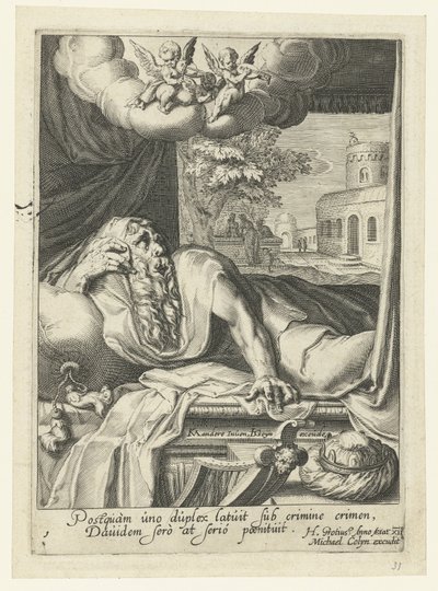 David as a Penitent Sinner by Jacob de Gheyn (II) (workshop of)