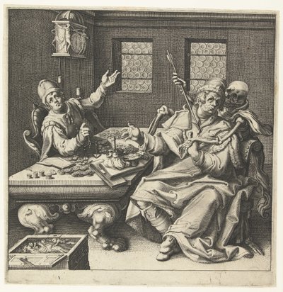 The Money Weighers and Death by Jacob de Gheyn (II) (workshop of)