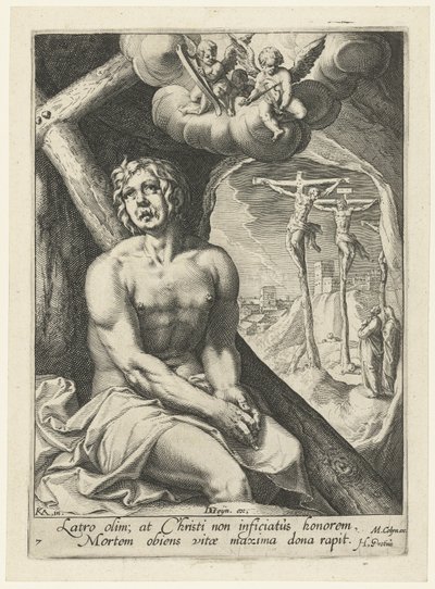 The Good Thief as a Penitent Sinner (Eight Penitent Sinners from the Old and New Testament) by Jacob de Gheyn (II) (workshop of)