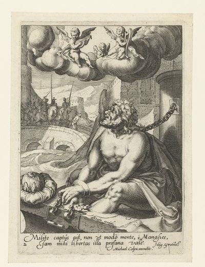 Manasseh as a Penitent Sinner by Jacob de Gheyn (II) (workshop of)