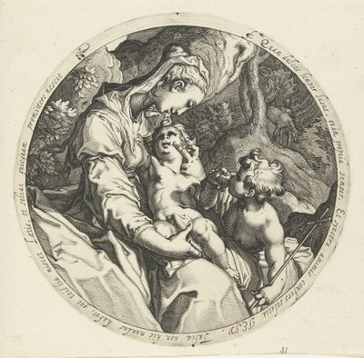 Mary with Christ Child and John the Baptist by Jacob de Gheyn (II) (workshop of)