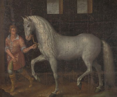 Spanish Warhorse Captured by Lodewijk Gunther van Nassau from Archduke Albert of Austria in the Battle of Nieuwpoort and Presented to Prince Maurits by Jacob de Gheyn (II)
