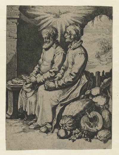 Praying Old Couple (Vreedsamich paer) by Jacob de Gheyn (III) (attributed to)