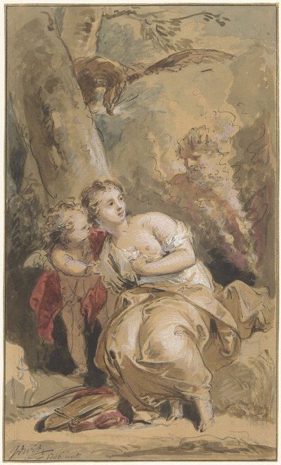 Callisto, Amor and Jupiter with the Eagle by Jacob de Wit