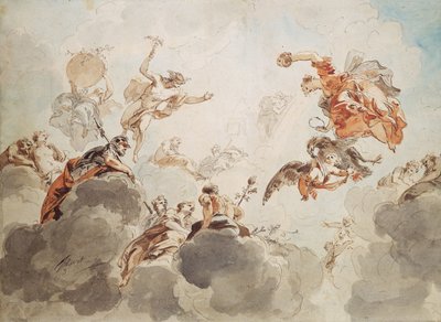 Design for a ceiling in the Hudde House, The Hague by Jacob de Wit