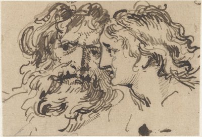 Head of an Old Man and a Young Woman by Jacob de Wit