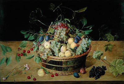 A Basket of Fruit by Jacob van Hulsdonck
