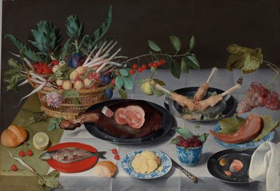 Still Life with Meat, Fish, Vegetables and Fruit, c.1615-20 by Jacob van Hulsdonck