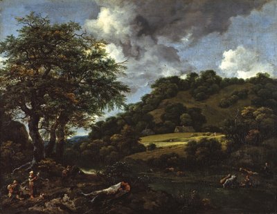 A Hilly Landscape with Tall Oaks by Jacob van Ruisdael