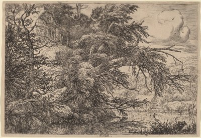 Cottage on a Hill by Jacob van Ruisdael