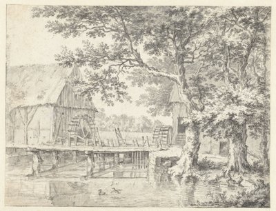 Drawing of a Double Watermill by Jacob van Ruisdael