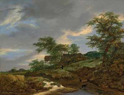 Dune landscape with a house and a dove cote by Jacob van Ruisdael