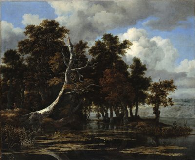 Oaks at a Lake with Water Lilies by Jacob van Ruisdael