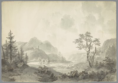 Mountain Landscape with a River by Jacob van Strij