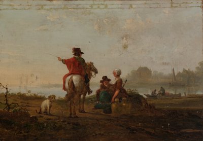 Dutch Landscape with Figures, late 18th-early 19th century by Jacob van Strij
