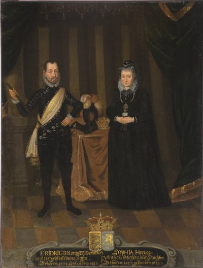 King Frederick II of Denmark and Queen Sophie of Denmark by Jacob van der (fl.1610 29) Doordt