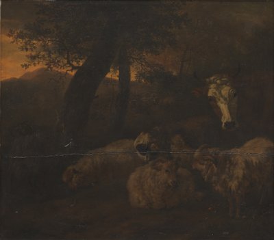 Flock of Sheep in a Wood by Jacob van der Does d.Æ.