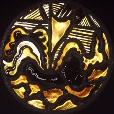 Sailing ship in the waves near a beach, medallion by Jacoba van Heemskerck