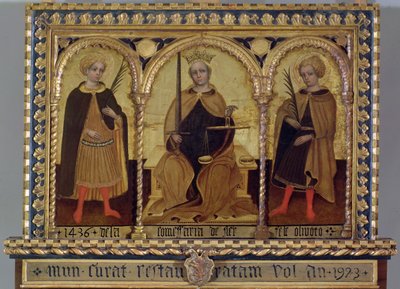 Justice between St. Felix and St. Fortunato by Jacobello del (attr. to) Fiore