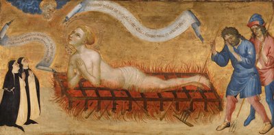 Martyrdom of Saint Lawrence, with Two Benedictine Nuns by Jacobello del Fiore