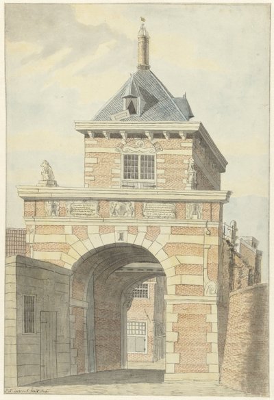 View of the Old Vriesche Gate in Alkmaar by Jacobus Andreas Crescent