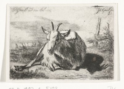 Lying Goat, Facing Left by Jacobus Cornelis Gaal