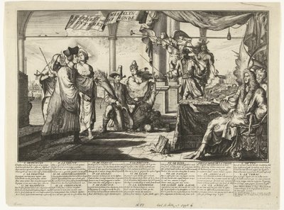 Caricature on the Legal Profession Benefiting from Human Disputes, 1687 by Jacobus Harrewijn