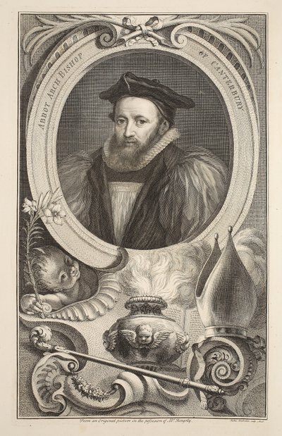 Portrait George Abbot, Archbishop of Canterbury, illustration from 