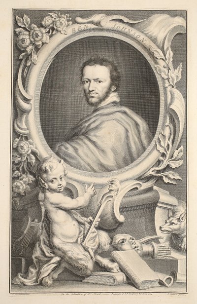 Portrait of Ben Johnson, illustration from 