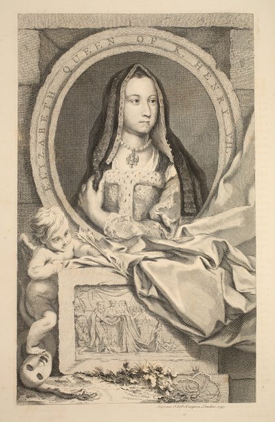 Portrait of Elizabeth, Queen of Henry VII, illustration from 