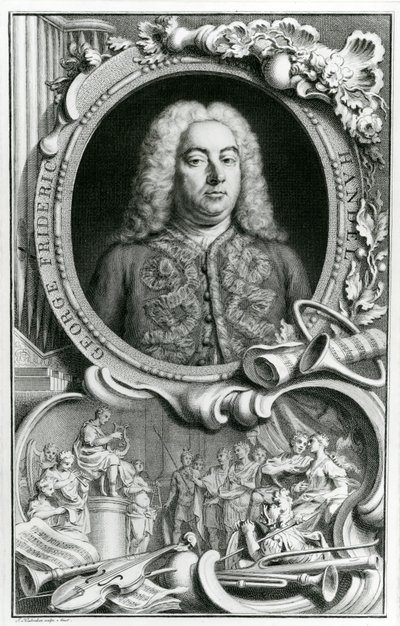 Portrait of George Frederick Handel by Jacobus Houbraken