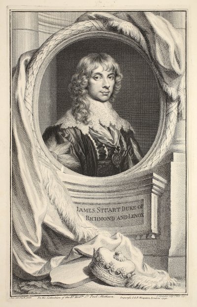 Portrait of James Stuart, Duke of Richmond and Lennox, illustration from 