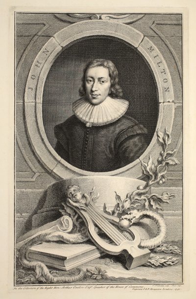 Portrait of John Milton, Illustration from 