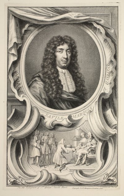 Portrait of Savile, Marquis of Halifax, illustration from 