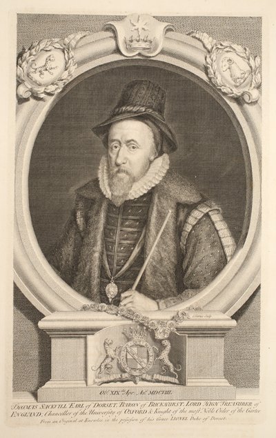 Portrait of Thomas Sackville, Earl of Dorset, Baron of Buckhurst, illustration from 