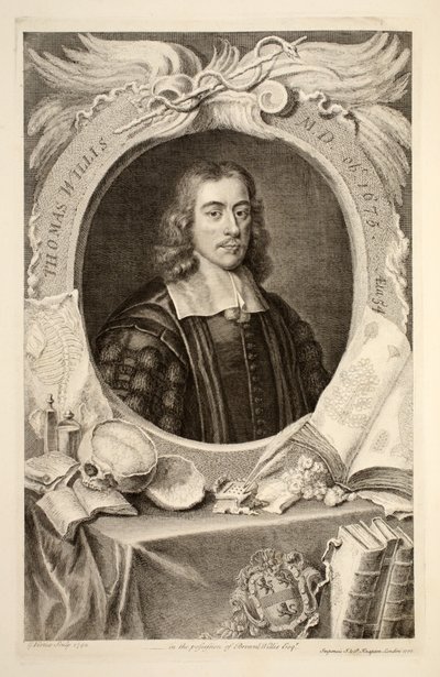 Portrait of Thomas Willis, M.D., illustration from 